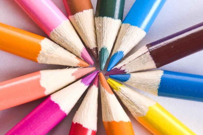 彩色铅笔绘画教育学习背景图片