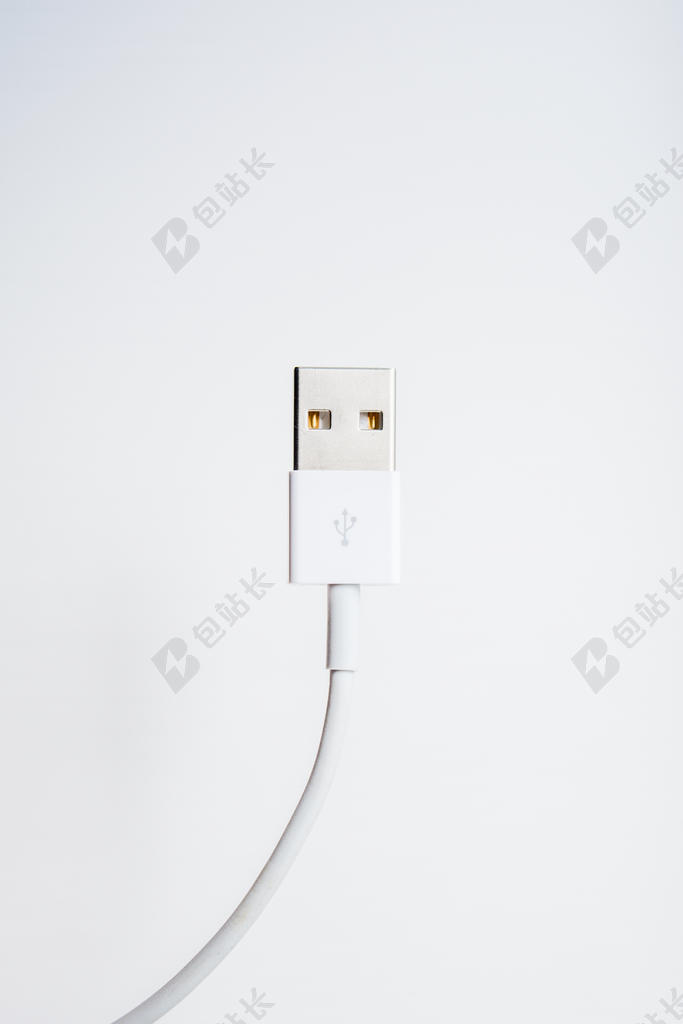 白色电子细节一个数据线街头经典数据线展示背景图片