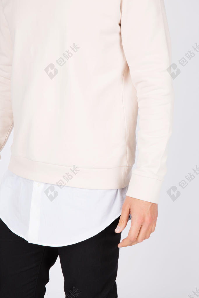 黑白人体衬衫男子的手部特写白皙修长手背景图片