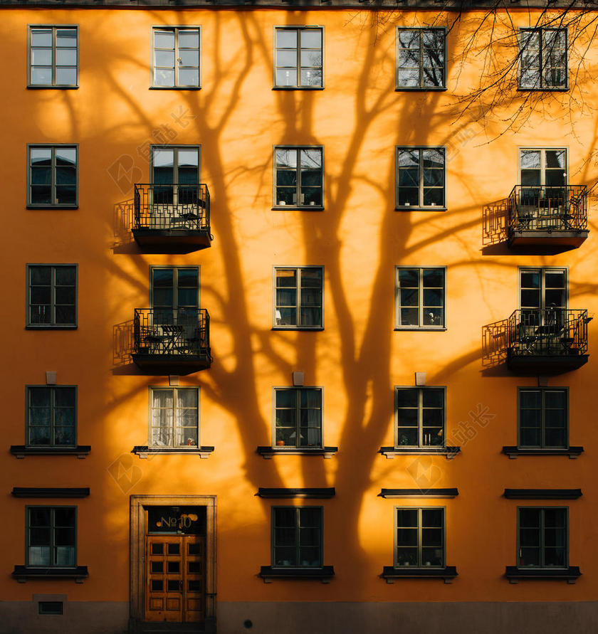 黄色现代建筑教育教学居民楼背景图片