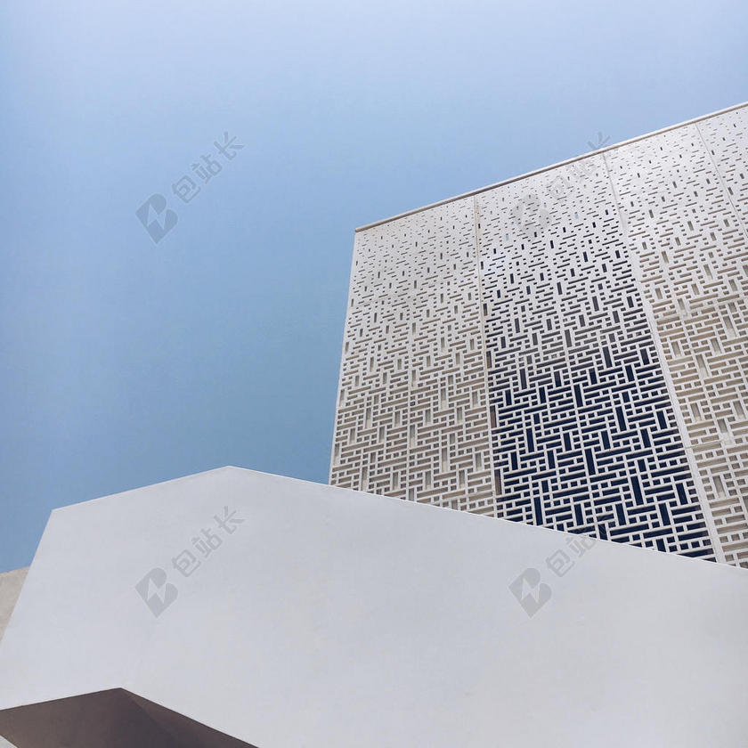 白色建筑大厦流行建筑背景图片