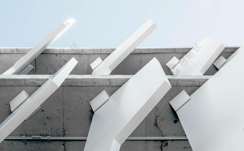 白色建筑简约挡板宣传背景图片