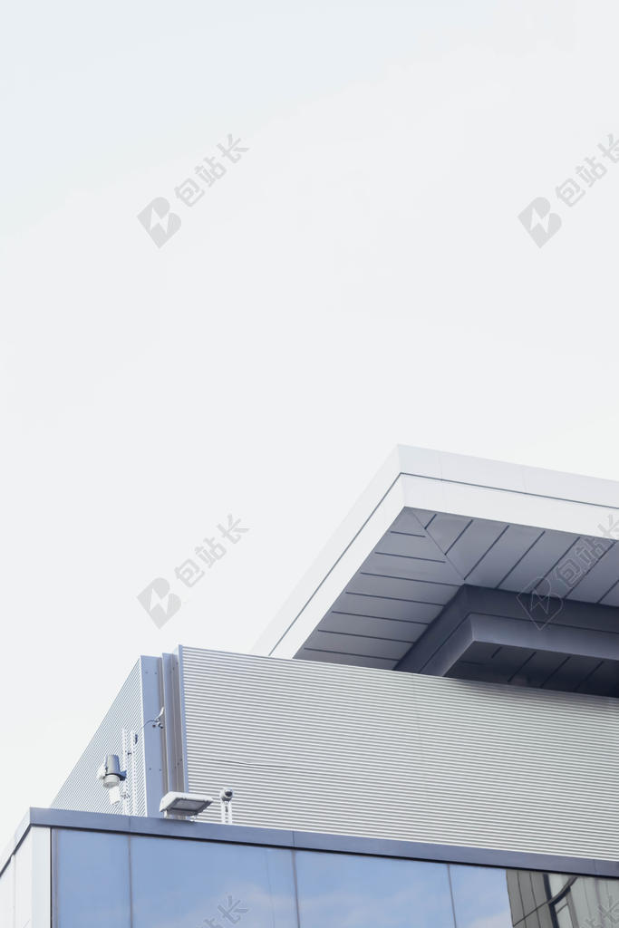 白色建筑简约大量办公建设大楼室外日系背景图片