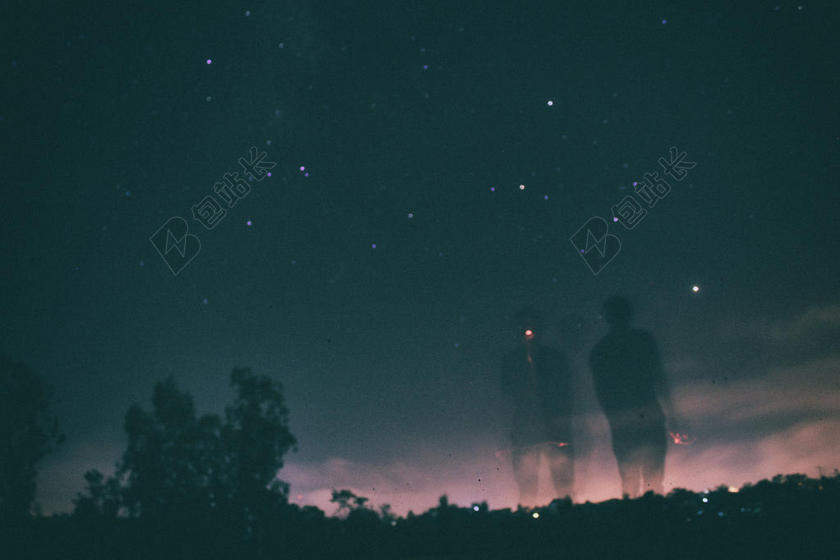 夜晚 晚上 黑夜 黑暗 灯光 霓虹灯 星空 星星 闪光 明星 天空