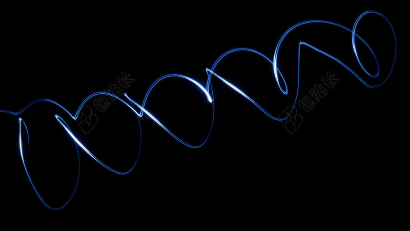 蓝黑光影黑暗中的环形蓝色光束光影背景图片