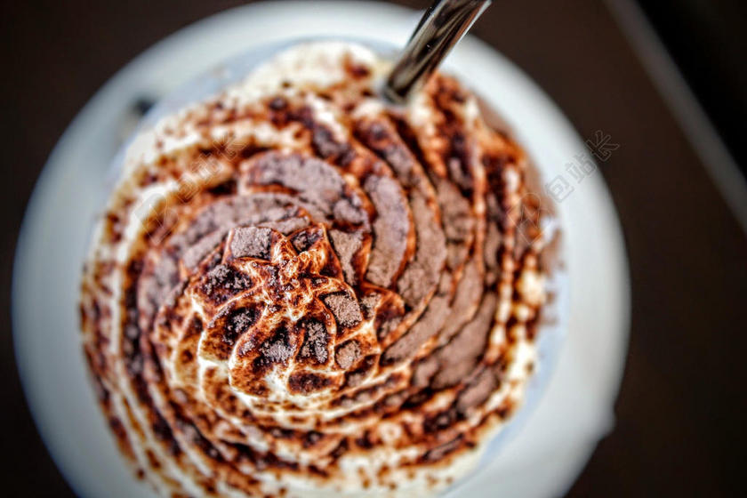 食物美味的巧克力圣代背景图片