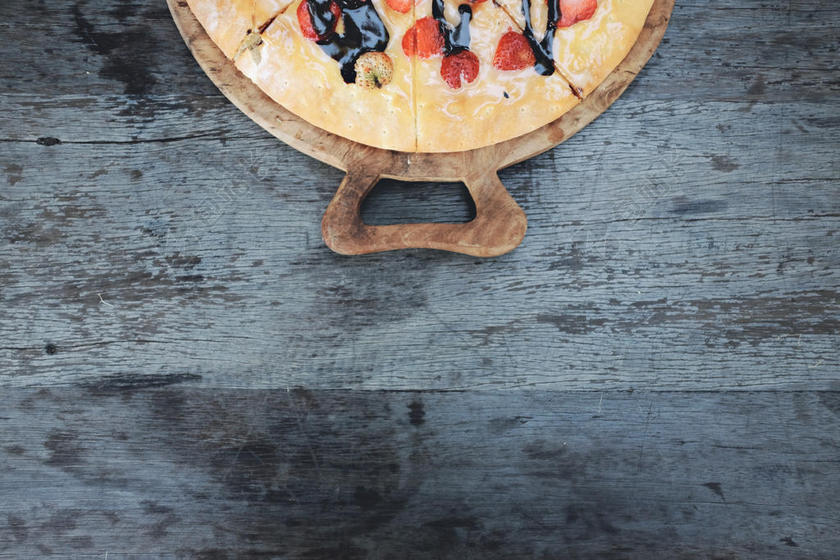 餐饮时尚木板披萨背景图片
