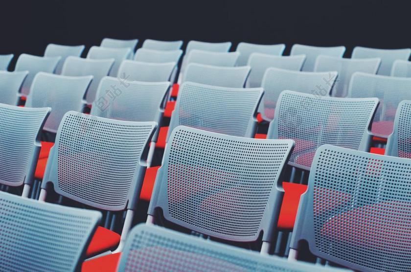 整齐的灰色座椅背景图片