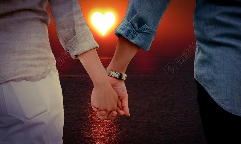 爱 一起 同舟共济 海 看 手牵手 日落 女子 人 男子