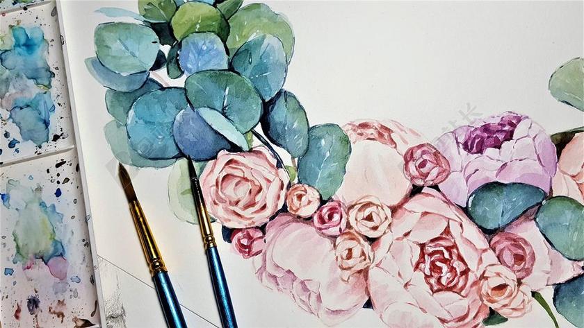 白纸上美丽的绘画背景图片