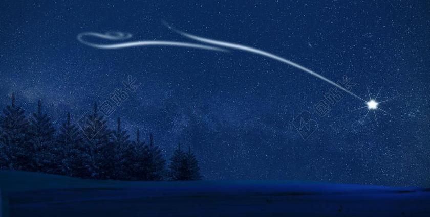 夜晚白色的流星背景图片