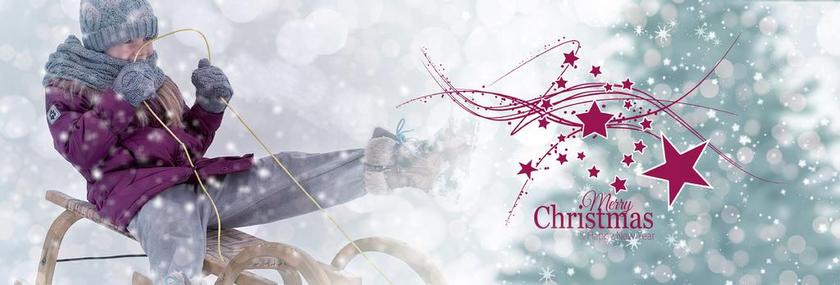 圣诞节 女孩 幻灯片 人 乘坐雪橇 明星 雪花 横幅 标头