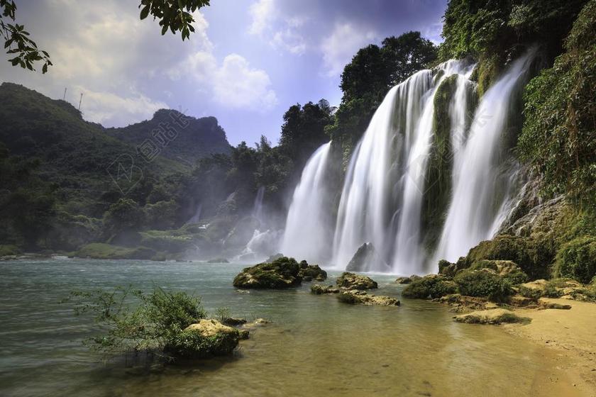 瀑布 景观 很好 世界 水 江 自发 环境 湿 绿 岩