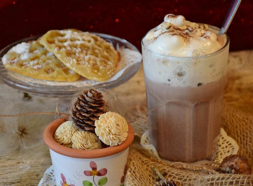 巧克力 可可 热 泡沫奶 受益 卡路里 甜 糖 玻璃