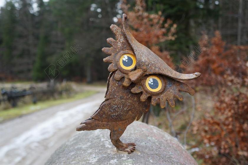 性质 动物 动物世界 野生 艺术 金属 猫头鹰 生锈 创新