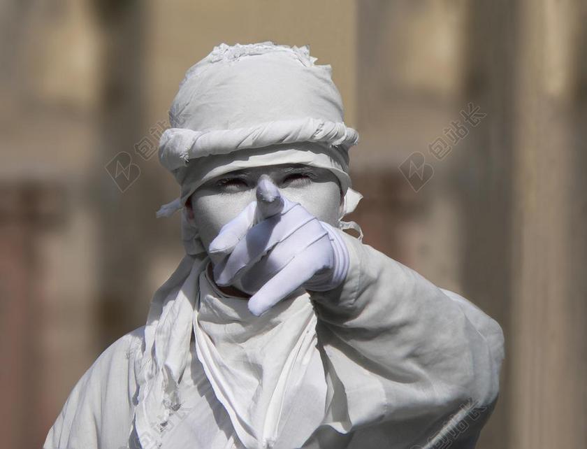 艺术家 街 白 手指指着 你的 喜剧演员 肖像 成人 男子