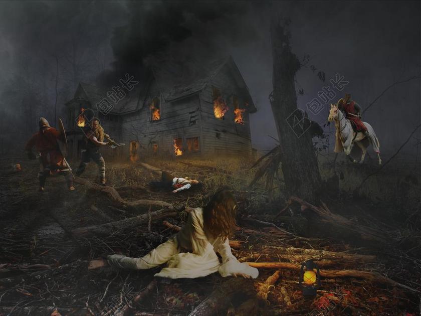 爆发 烟 人类 成人骑士 中世纪 战斗 抢劫 历史 火