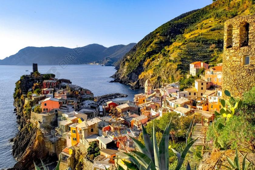 五渔村 VERNAZZA 村 地中海 海岸 海景 景观