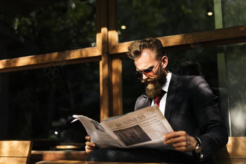 胡子 打破 业务 商人 咖啡厅 咖啡屋 财经 金融 信息