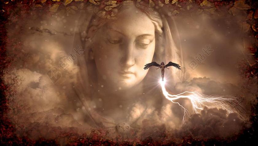 天使 幻想 女性 女子 数字 神秘 气氛 作曲 大气 雾