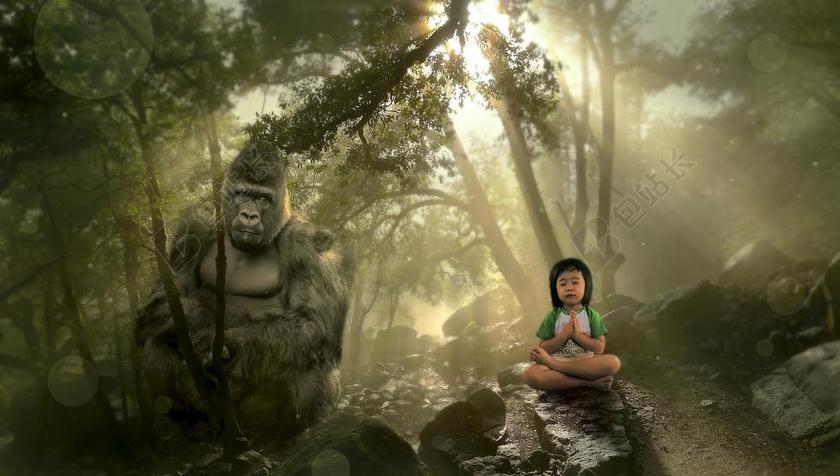 森林童话故事祷告祈祷图片