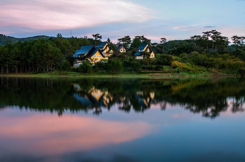湖 SOI球 宁静 风景 早上 反思