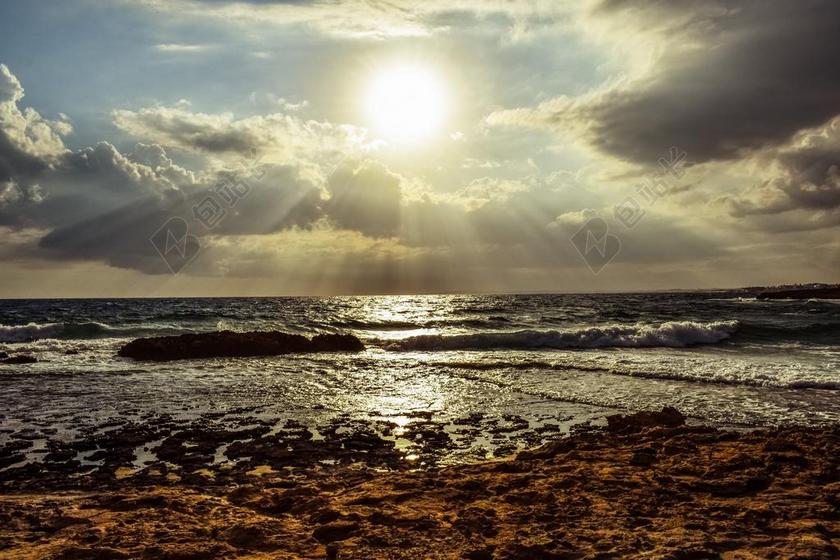 日落 太阳 阳光 新光 光 天空 云 海 下午 秋 自然