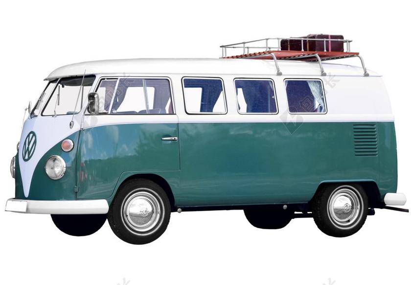 绿色的老式大众汽车背景图片