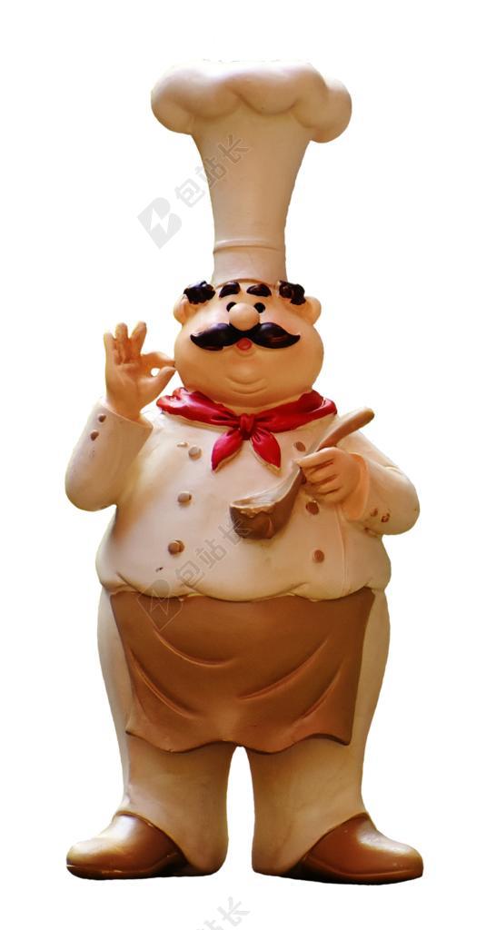 白色的厨师玩偶背景图片