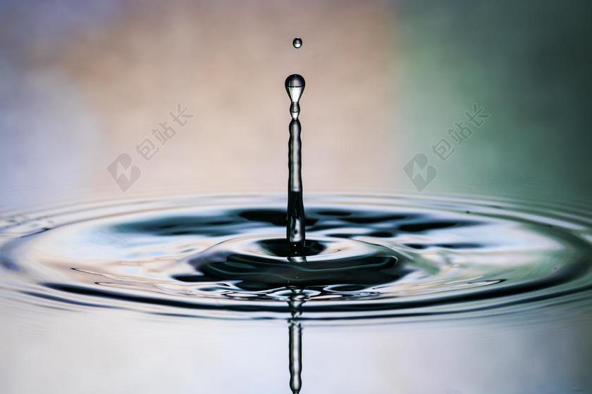 透明的液体和水珠背景图片