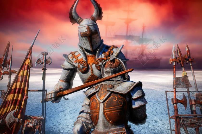 古代战场上的战士背景图片