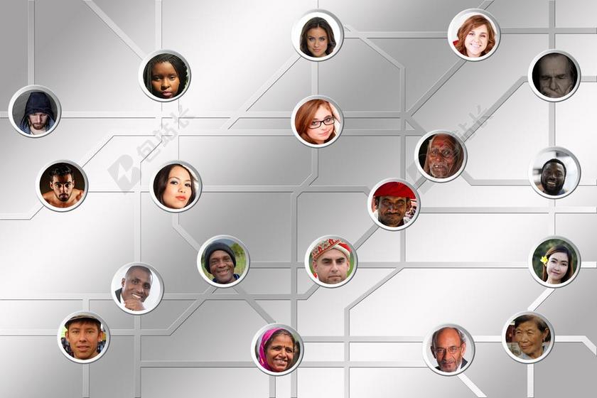 银色系统网络商务朋友之间的关系联系连接图片背景