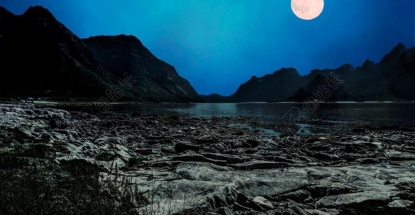 月亮 景观 夜 光 自然 天空 月光 蓝色 黑暗 光明