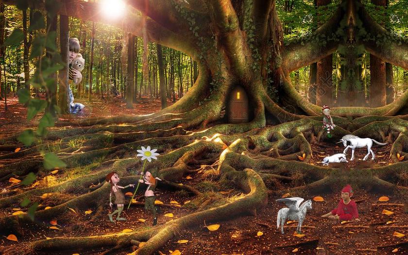 幻想 女孩 精灵 梦幻般的景象 孩子 梦的世界 童话 魔术