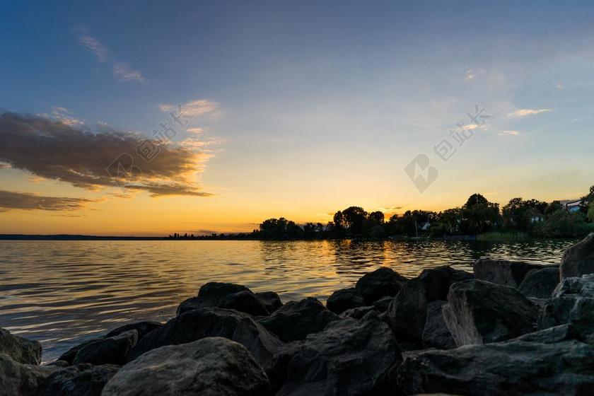 日落 博登湖 性质 景观 背景 桌面背景 屏幕背景 水 湖