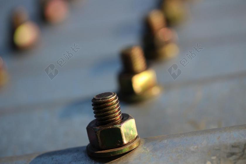 螺丝 表 金属 线程 铁 施工材料 技术 坚果 波纹的板