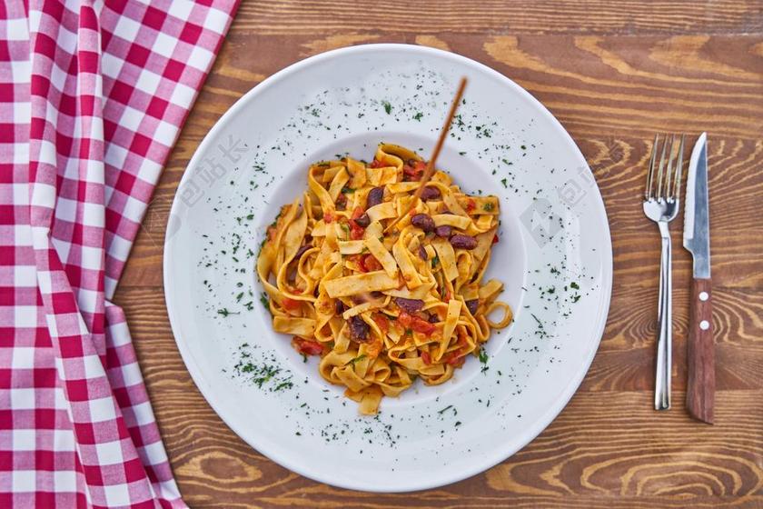 意大利面 板 面团 碳水化合物 表 健康 宏 背景 详细