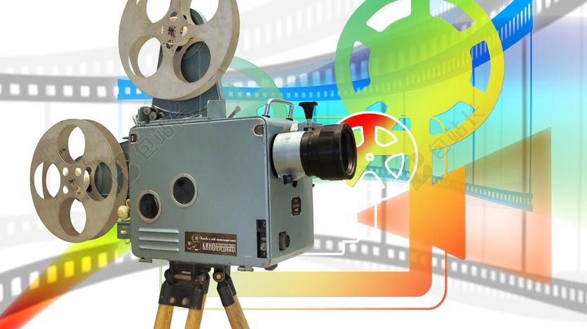 投影仪幻灯机播放电影院背景图片