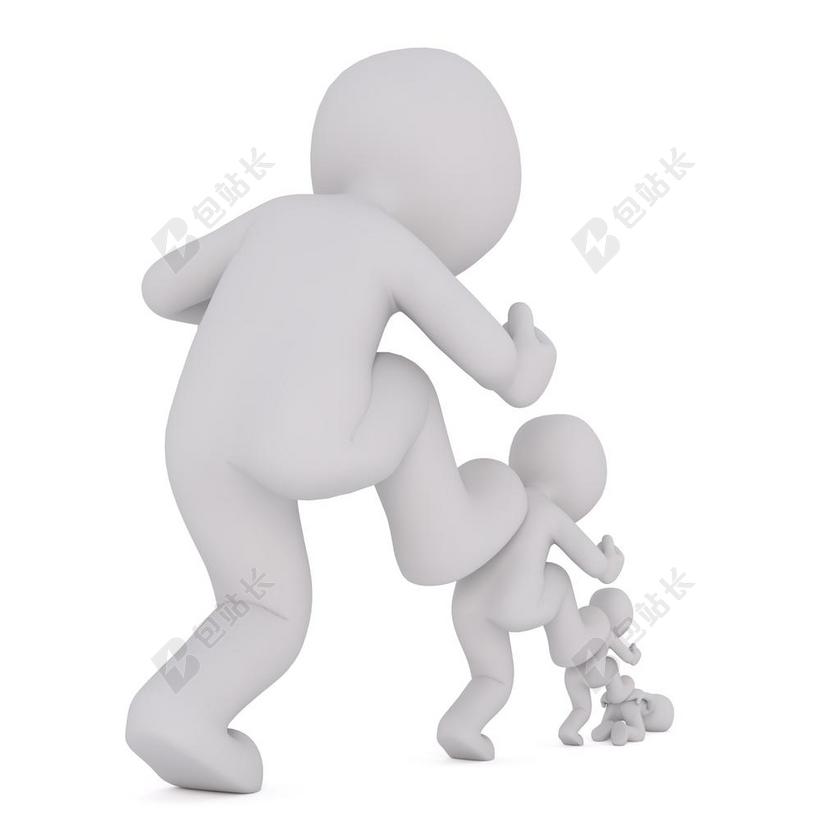 男性3D模型白色三维模型背景图片