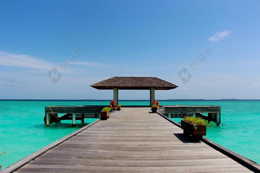 网站 海 假期 木板路 水 海边 马尔代夫 蓝色 绿松石