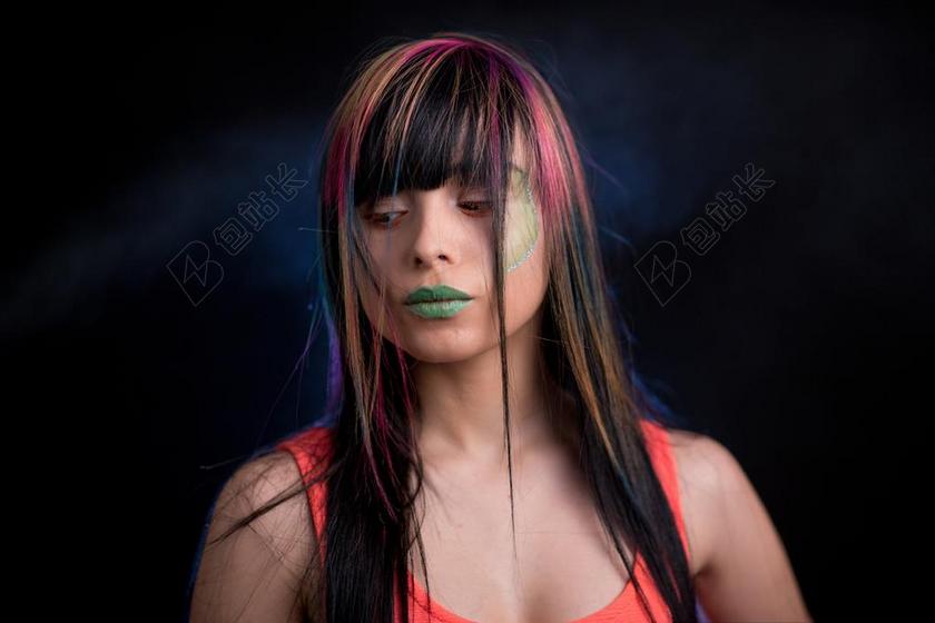 荧光美发沙龙另类非主流背景图片