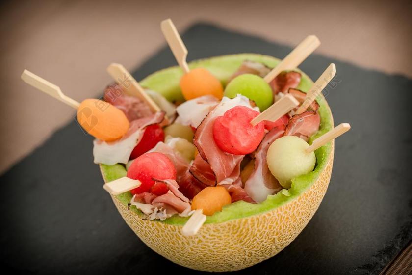 缔约方广场 手指食品 小吃 美味 吃 健康 瓜 火腿