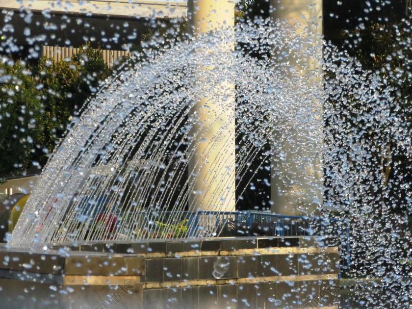 喷水水滴浪花美丽广场背景图片