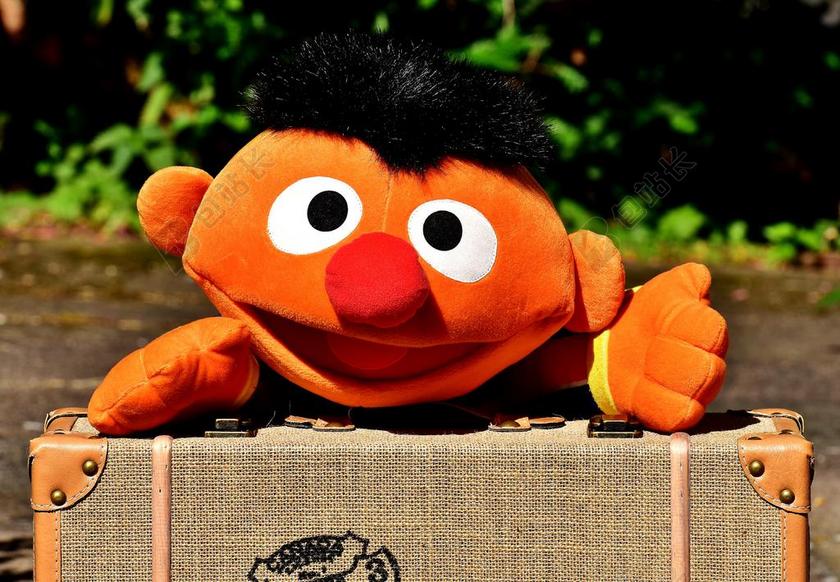 假期 离开 公文包 行李 旅行 毛绒图 儿童 玩具 厄尼