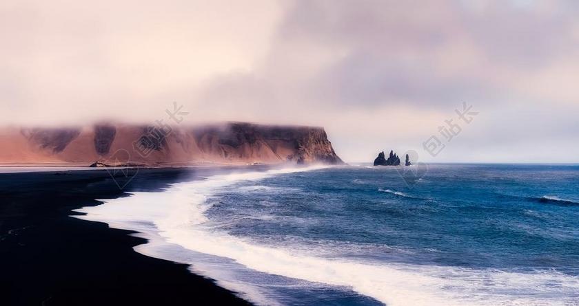 旅游日落海洋水海滨蓝色壮观背景图片