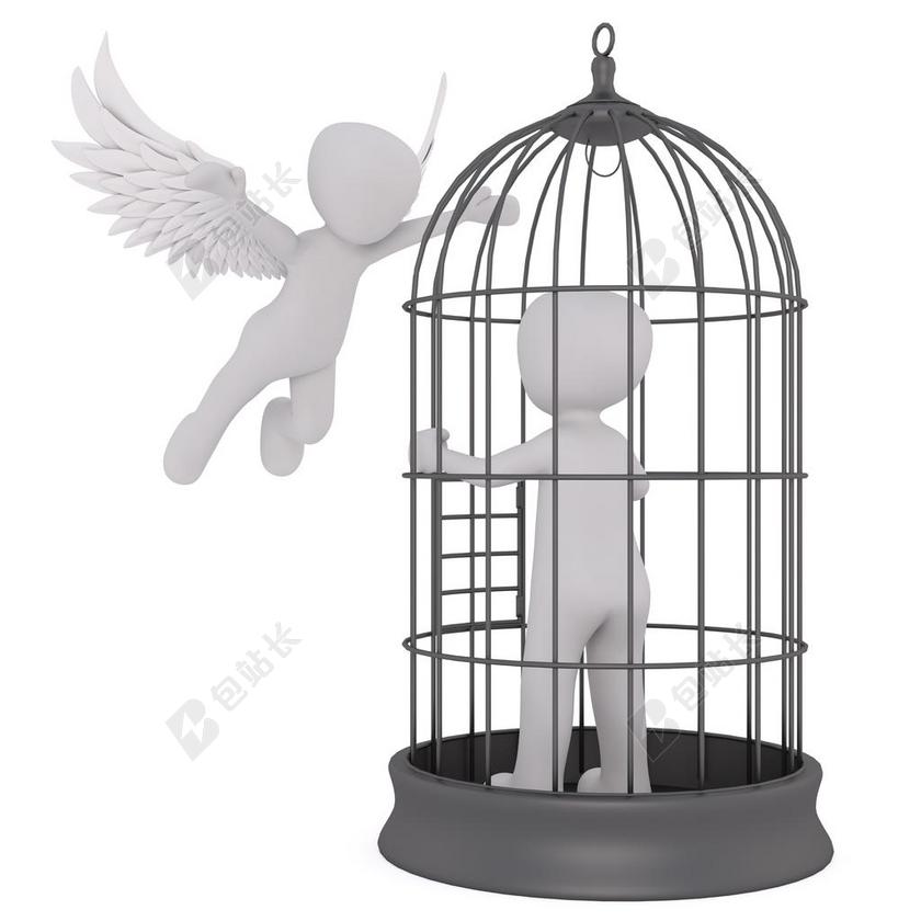 3D模型白三维模型牢笼设计背景图片