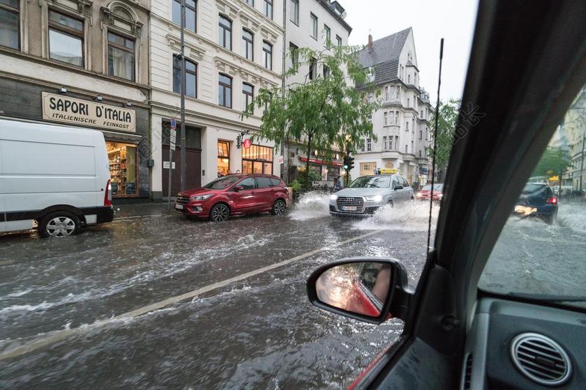 科隆 高水 雨 市中心 风暴 洪水