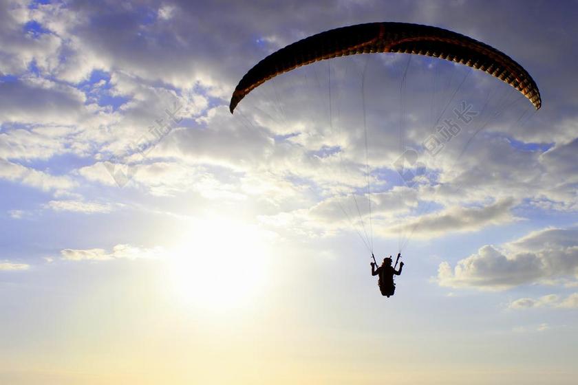 滑翔伞 翼 飞行 飞行员 日落 蓝色 自由 空气