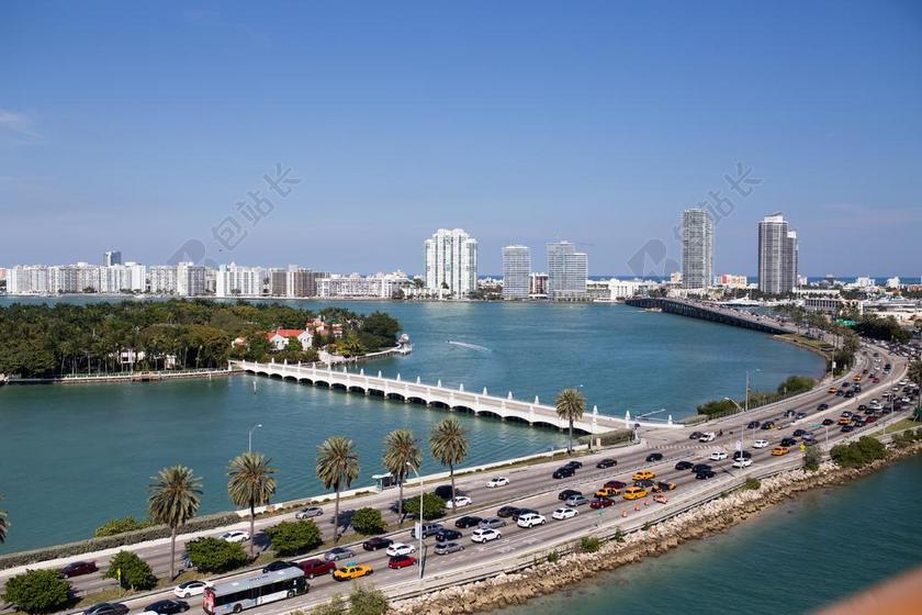 迈阿密 城市 交通 航道 里肯贝克 比斯坎 桥 佛罗里达 街