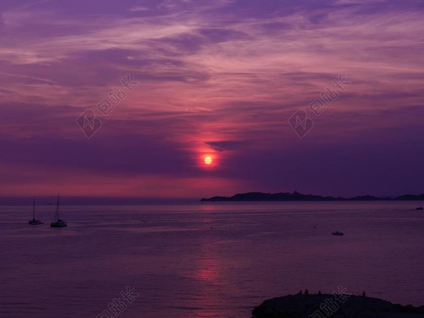 摄影清新日落景色背景图片